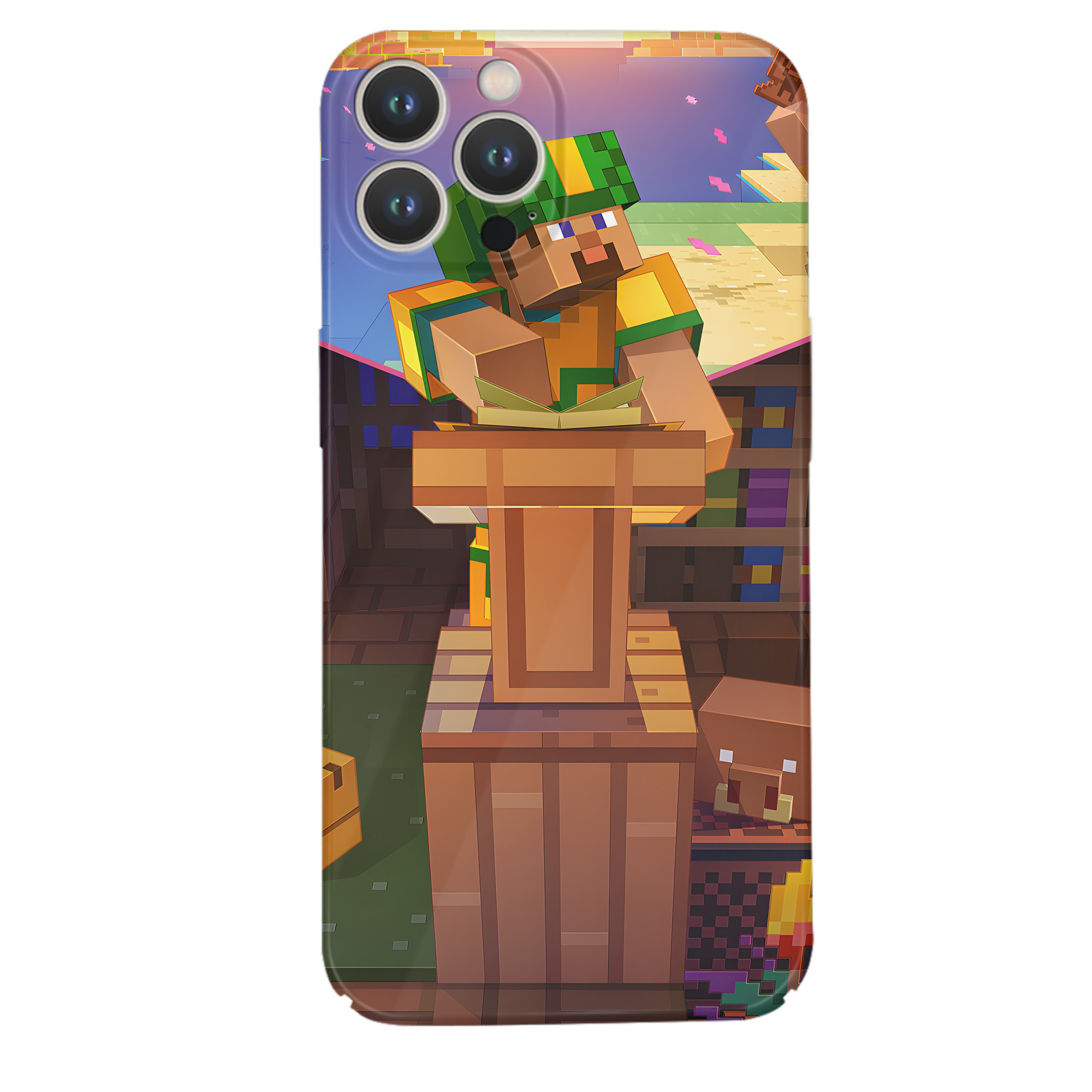 （画像用） マインクラフト ブロックの世界 Minecraft MC Block world 【iPhone 14シリーズ対応】ハードケース